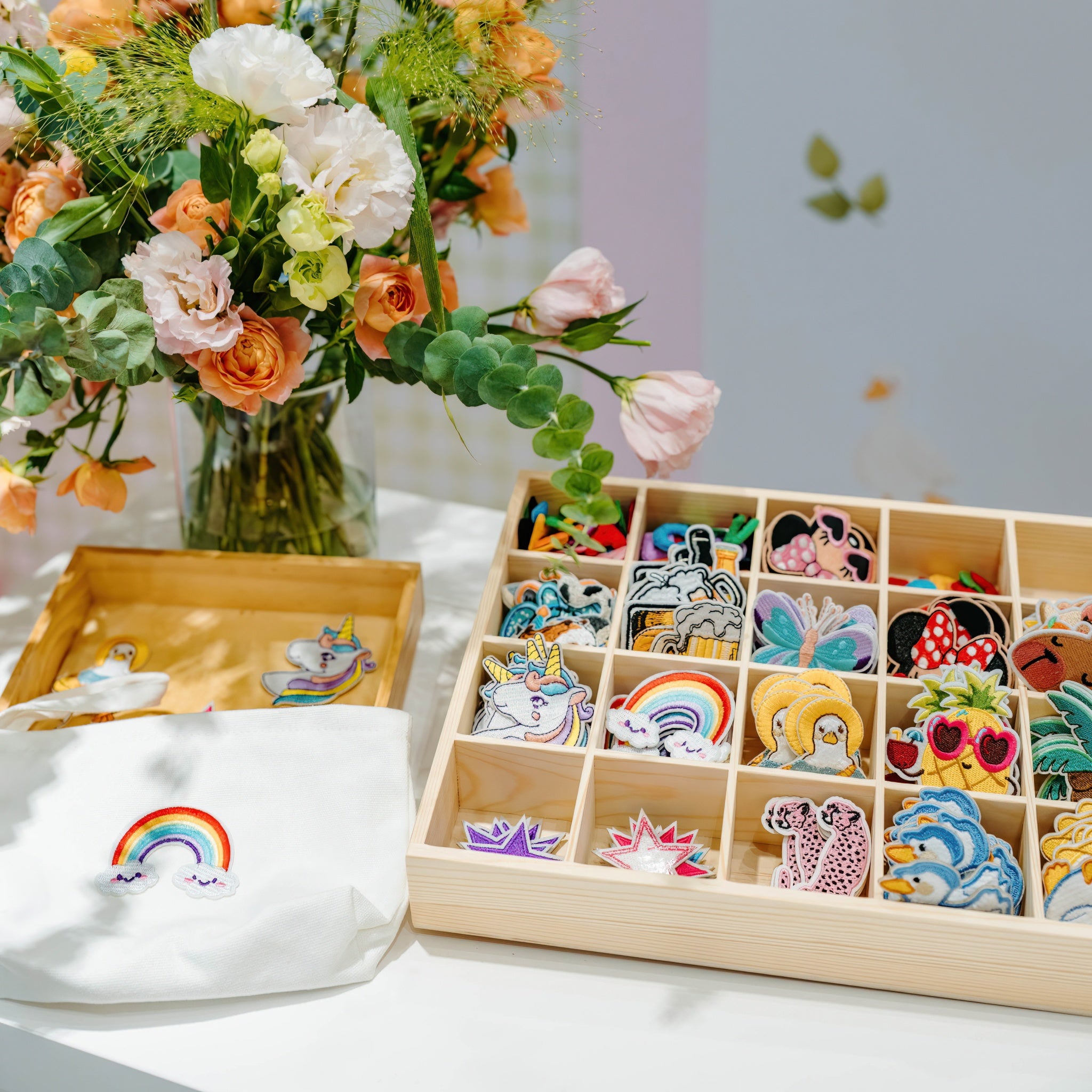 Personalised Iron-On Pouches Station